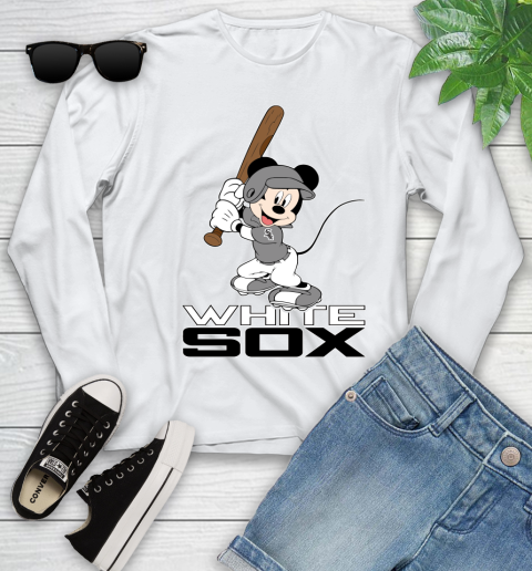 MLB Baseball Chicago White Sox Cheerful Mickey Mouse Shirt Youth Long Sleeve 2