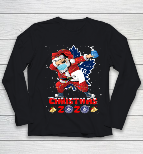 Toronto Maple Leafs Funny Santa Claus Dabbing Christmas 2020 NHL Youth Long Sleeve