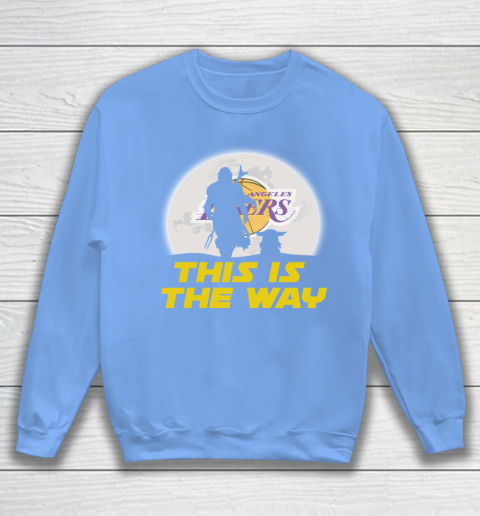 Los Angeles Lakers NBA Basketball Star Wars Yoda And Mandalorian This Is The Way Sweatshirt 8