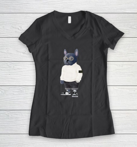 French Bulldog Women's V-Neck T-Shirt 4