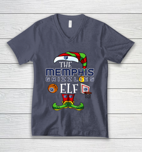Memphis Grizzlies Christmas ELF Funny NBA V-Neck T-Shirt 7