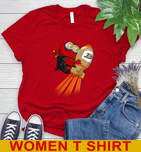 NHL Hockey Anaheim Ducks Deadpool Minion Marvel Shirt Women's T-Shirt 11