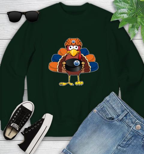 Edmonton Oilers Turkey Thanksgiving Day Youth Sweatshirt 10