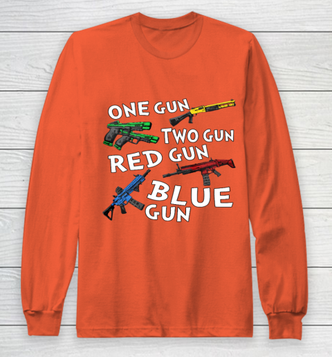 One Gun Two Gun Red Gun Blue Gun Long Sleeve T-Shirt 11