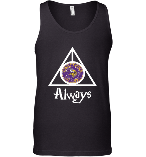 Always Love The Minnesota Vikings x Harry Potter Mashup NFL trks always love the minnesota vikings x harry potter m unisex tank 17 front black