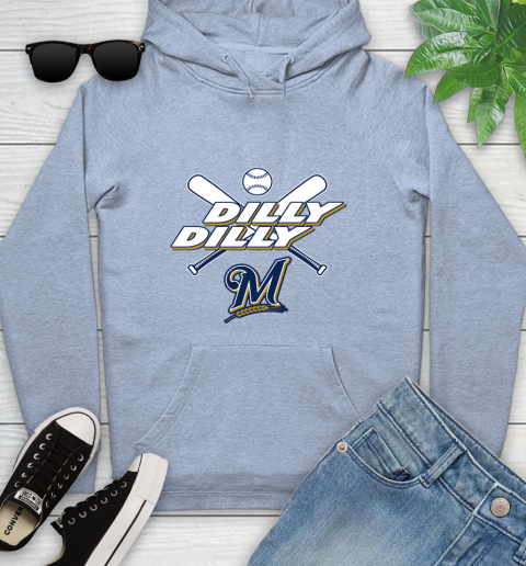 MLB Milwaukee Brewers Dilly Dilly Baseball Sports Youth Hoodie 10