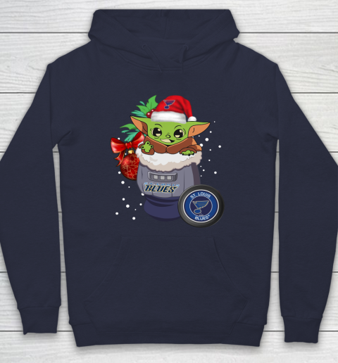 St.Louis Blues Christmas Baby Yoda Star Wars Funny Happy NHL Hoodie 4