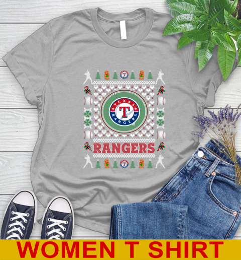 Texas Rangers Merry Christmas MLB Baseball Loyal Fan Women's T-Shirt 5