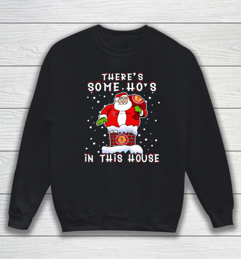 Houston Rockets Christmas There Is Some Hos In This House Santa Stuck In The Chimney NBA Sweatshirt