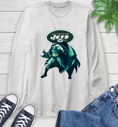 NFL Batman Football Sports New York Jets Long Sleeve T-Shirt