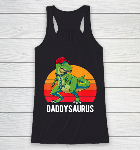 Father gift shirt Daddysaurus Shirt Fathers Day Gifts T Rex Daddy Saurus Men T Shirt Racerback Tank