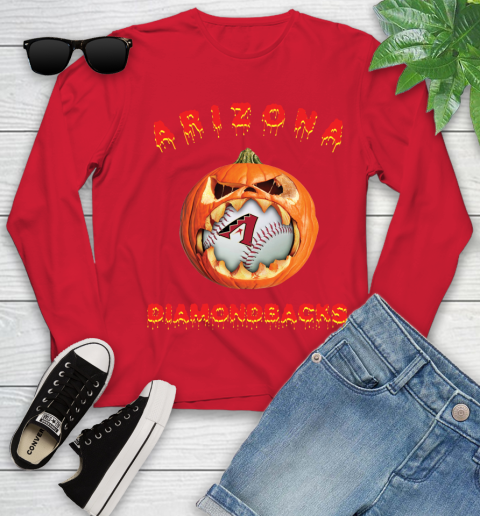 MLB Arizona Diamondbacks Halloween Pumpkin Baseball Sports Youth Long Sleeve 11