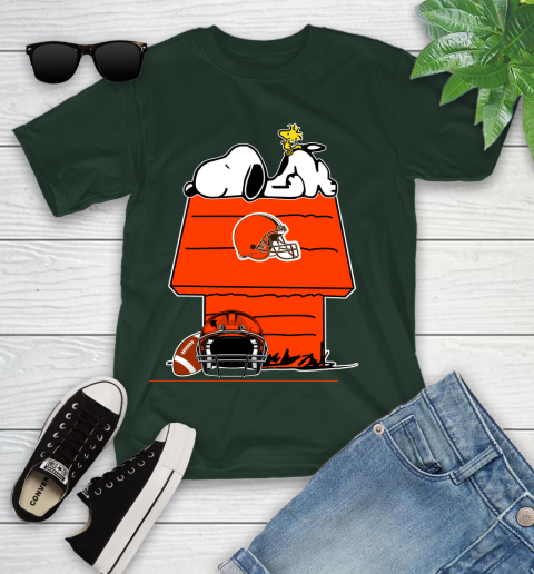 Cleveland Browns NFL Football Snoopy Woodstock The Peanuts Movie Youth T-Shirt 5