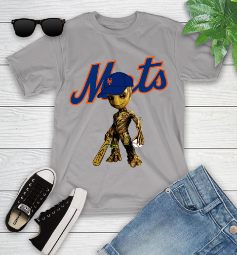 MLB New York Mets Groot Guardians Of The Galaxy Baseball Youth T-Shirt 4