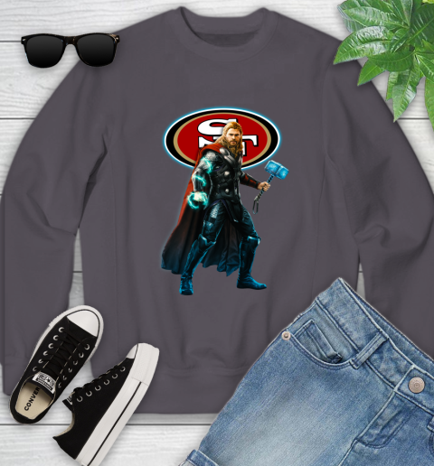NFL Thor Avengers Endgame Football San Francisco 49ers Youth Sweatshirt 6