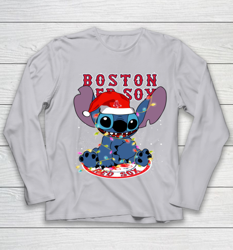Boston Red Sox MLB noel stitch Baseball Christmas Youth Long Sleeve 3