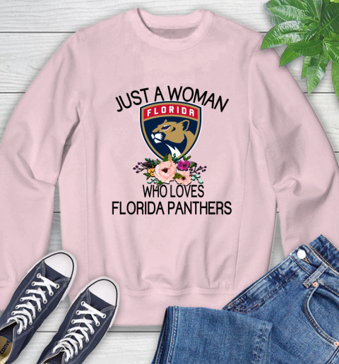 NHL Just A Woman Who Loves Florida Panthers Hockey Sports Sweatshirt 6