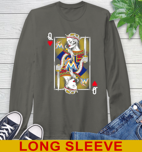 MLB Baseball Miami Marlins The Queen Of Hearts Card Shirt Long Sleeve T-Shirt 10