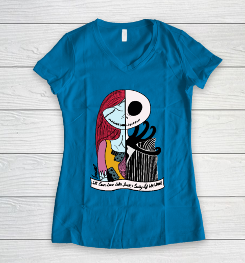 Jack and Sally  Blink 182 I Miss You Women's V-Neck T-Shirt 4