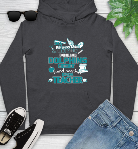 Miami Dolphins NFL I'm A Difference Making Student Caring Football Loving Kinda Teacher Youth Hoodie 8