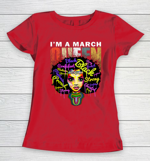 Womens March Birthday Queen Shirts For Women - African Black Girl T-Shirt Womens March Birthday Queen Shirts For Women - African Black Girl T-Shirt