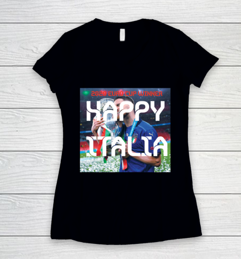 Happy Italia Euro winner 2020 Women's V-Neck T-Shirt