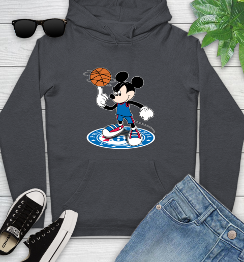 NBA Basketball Philadelphia 76ers Cheerful Mickey Disney Shirt Youth Hoodie 8