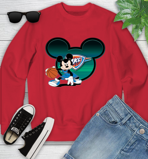 NBA Oklahoma City Thunder Mickey Mouse Disney Basketball Youth Sweatshirt 9