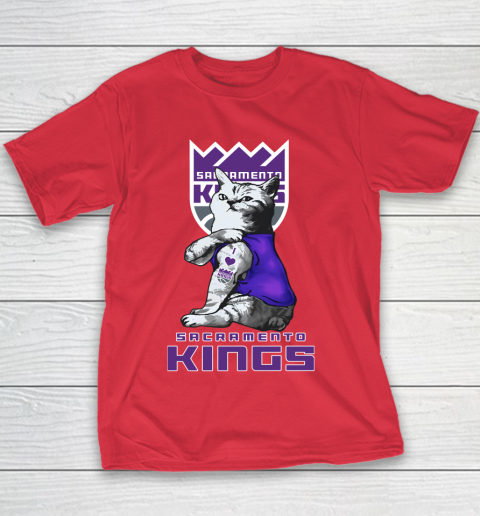 NBA Basketball My Cat Loves Sacramento Kings Youth T-Shirt 7
