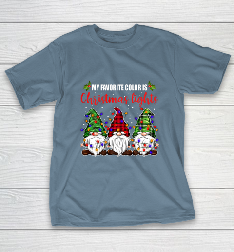 My Favorite Color Is Christmas Light Gnome Merry Christmas T-Shirt 6