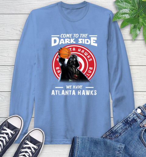 NBA Come To The Dark Side We Have Atlanta Hawks Star Wars Darth Vader Basketball Long Sleeve T-Shirt 12
