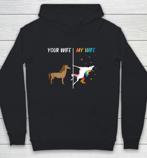 Your Wife My Wife Unicorn Funny LGBT Gay Pride Youth Hoodie