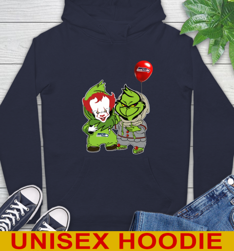 Seattle Seahawks Baby Pennywise Grinch Christmas NFL Football Hoodie 4