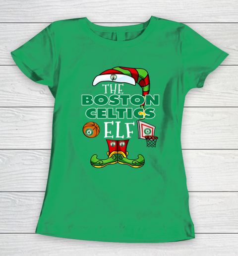 Boston Celtics Christmas ELF Funny NBA Women's T-Shirt 5