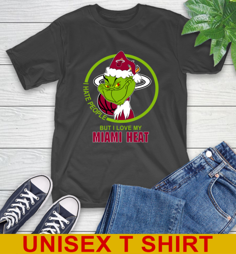 Miami Heat NBA Christmas Grinch I Hate People But I Love My Favorite Basketball Team T-Shirt 2