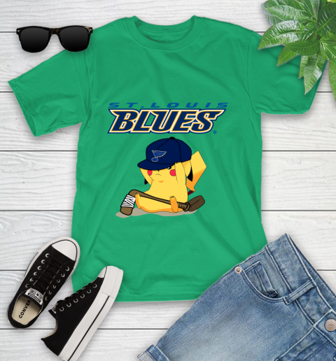 NHL Pikachu Hockey Sports St.Louis Blues Youth T-Shirt 6