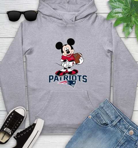 NFL Football New England Patriots Cheerful Mickey Mouse Shirt Youth Hoodie 6