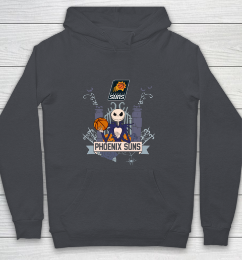 NBA Phoenix Suns Basketball Jack Skellington Halloween Youth Hoodie 5