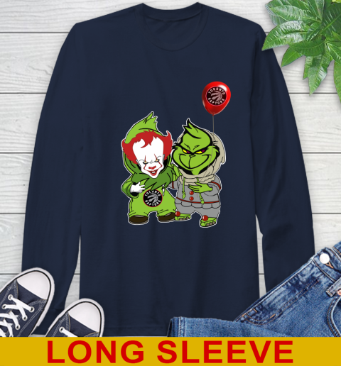 Toronto Raptors Baby Pennywise Grinch Christmas NBA Basketball Long Sleeve T-Shirt 4