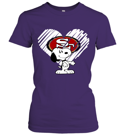 9dyv a happy christmas with san francisco 49ers snoopy ladies t shirt 20 front purple