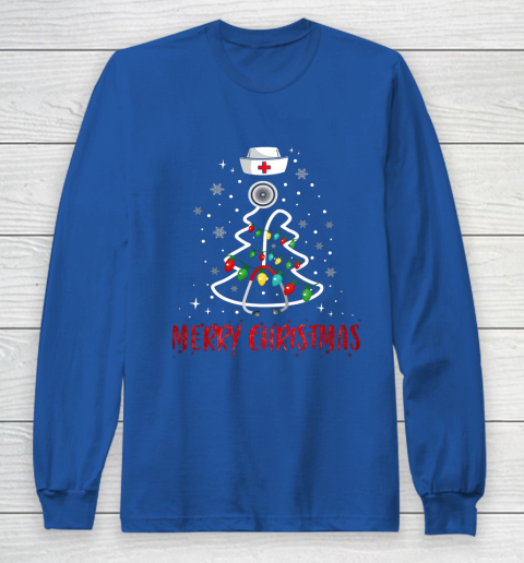 Womens Nurse Christmas Tree Lights Funny Nurse Xmas Gift T-Shirt