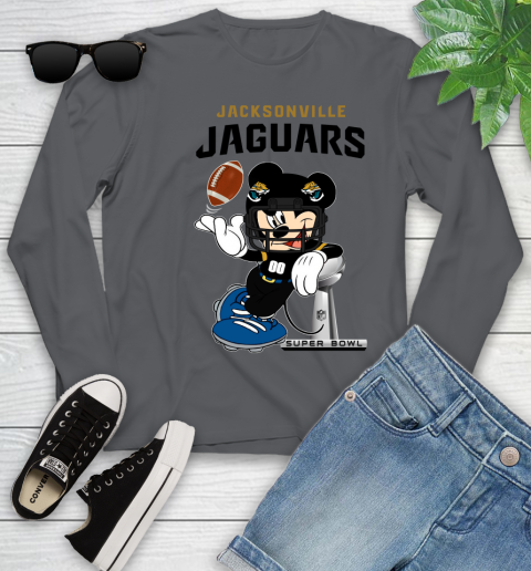 NFL Jacksonville Jaguars Mickey Mouse Disney Super Bowl Football T Shirt Youth Long Sleeve 8