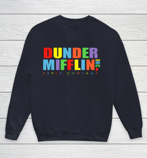 The Office Dunder Mifflin Rainbow Letters Youth Sweatshirt 2