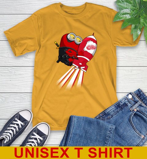 NHL Hockey Detroit Red Wings Deadpool Minion Marvel Shirt T-Shirt 2