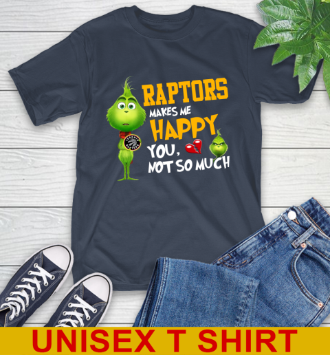 NBA Toronto Raptors Makes Me Happy You Not So Much Grinch Basketball Sports T-Shirt 3