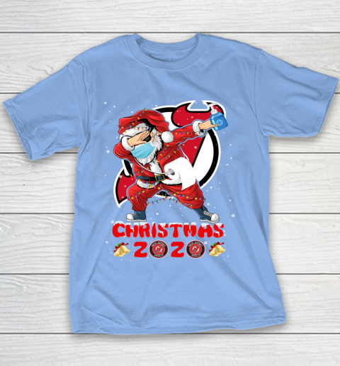 New Jersey Devils Funny Santa Claus Dabbing Christmas 2020 NHL Youth T-Shirt 8