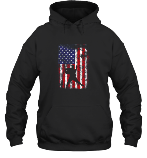 Baseball Pitcher 4th Of July Patriotic American USA Flag Hoodie