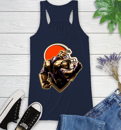 NFL Thanos Avengers Endgame Football Sports Cleveland Browns Racerback Tank 12