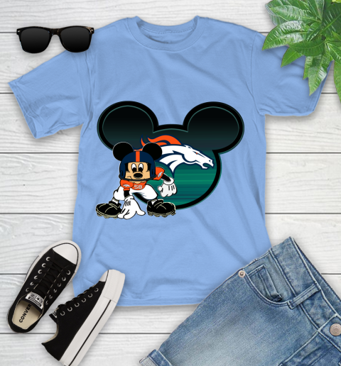 NFL Denver Broncos Mickey Mouse Disney Football T Shirt Youth T-Shirt 23