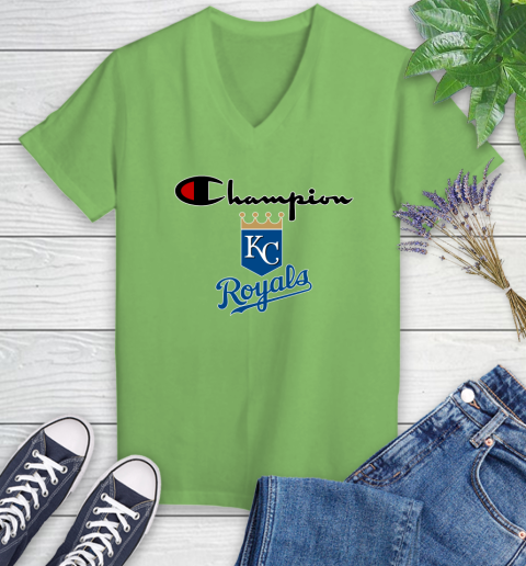 MLB Baseball Kansas City Royals Champion Shirt Women's V-Neck T-Shirt 7